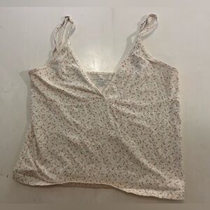 Brandy Melville Cream Floral Tank Top